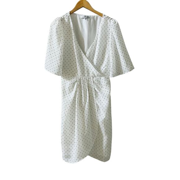 Cupcake And Cashmere Estrella Polka Dot Tulip Hem Dress Size S Small White Black - Picture 2 of 9